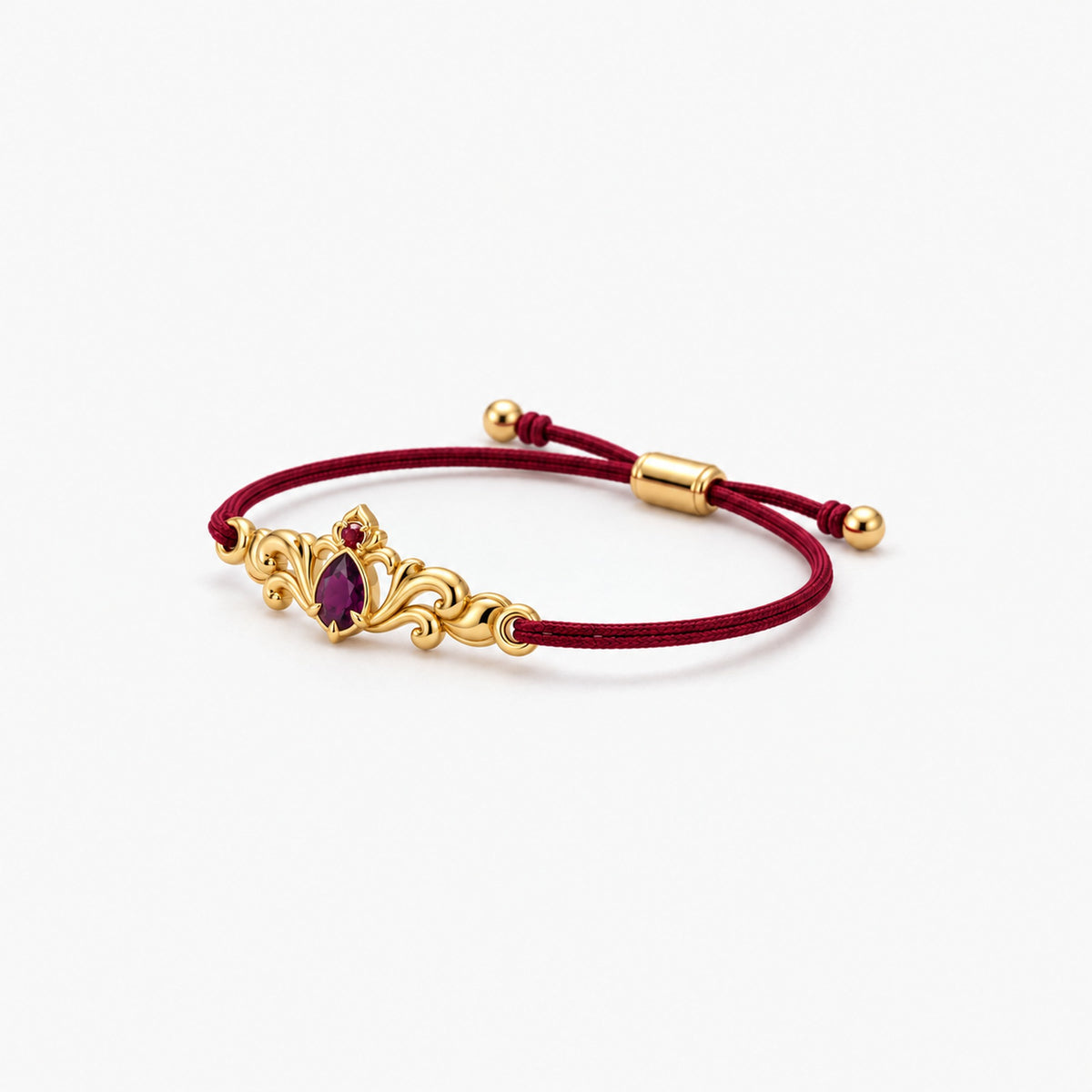 Loulan Cord Bracelet in gold, left side view
