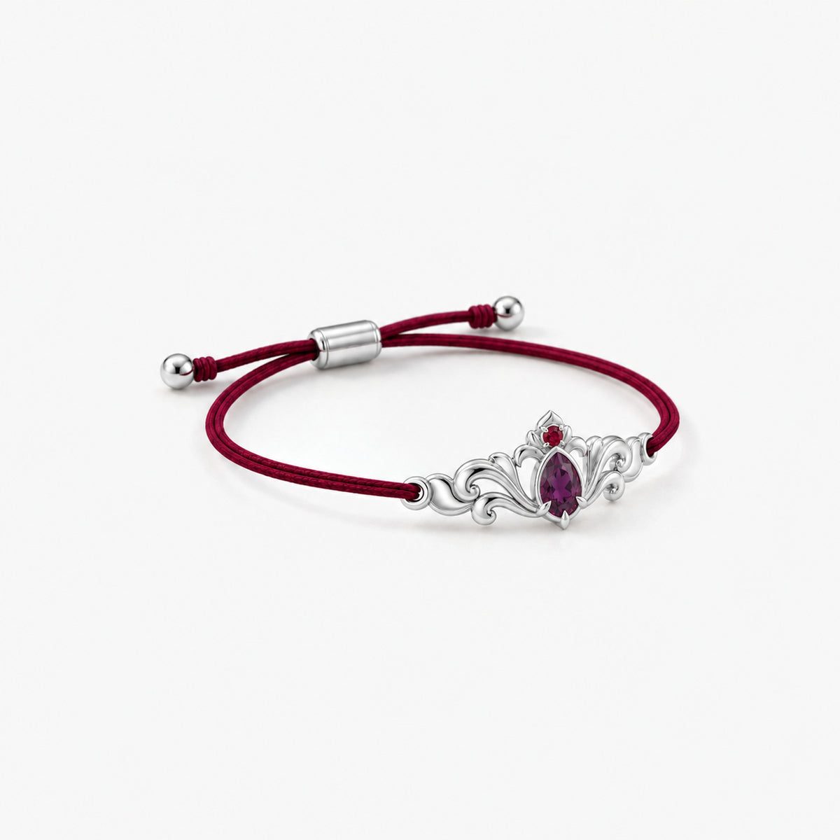 Loulan Cord Bracelet in silver, right side view