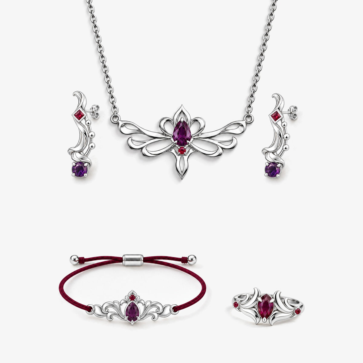 Loulan Full Collection in silver, front view