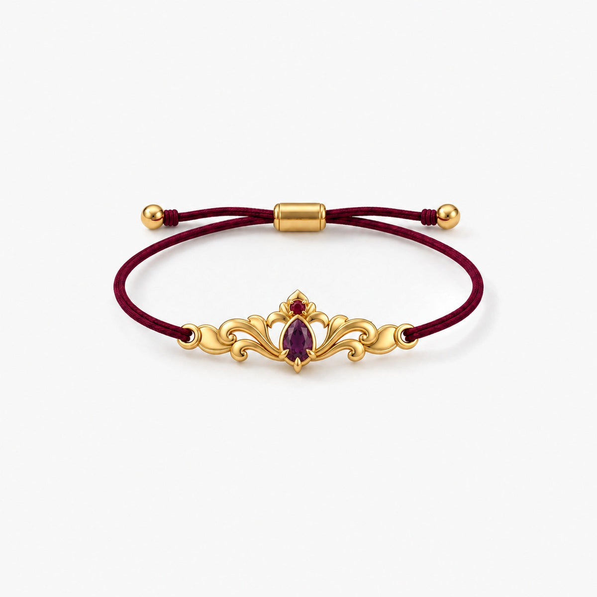 Loulan Cord Bracelet in gold, front view