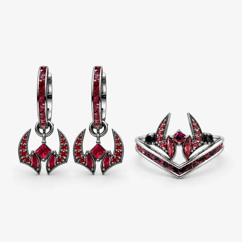 Malevolent Shrine Earrings + Ring Collection - hero set