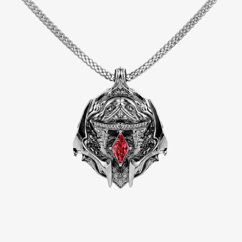 Malevolent Shrine Locket Pendant - front silver