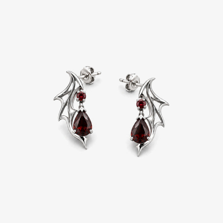 Crimson Wing Drop Earrings