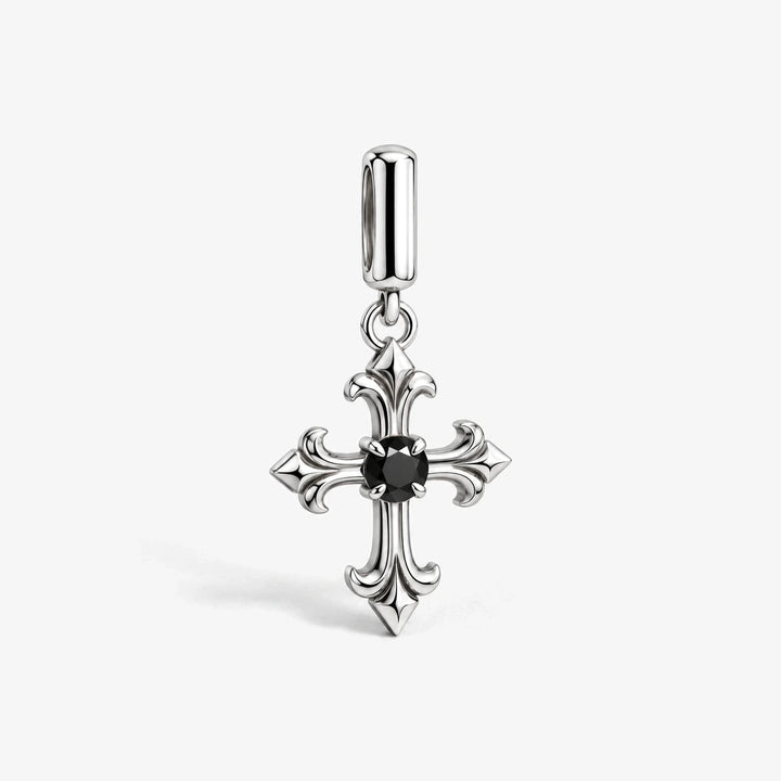 Midnight Fleur Cross Charm