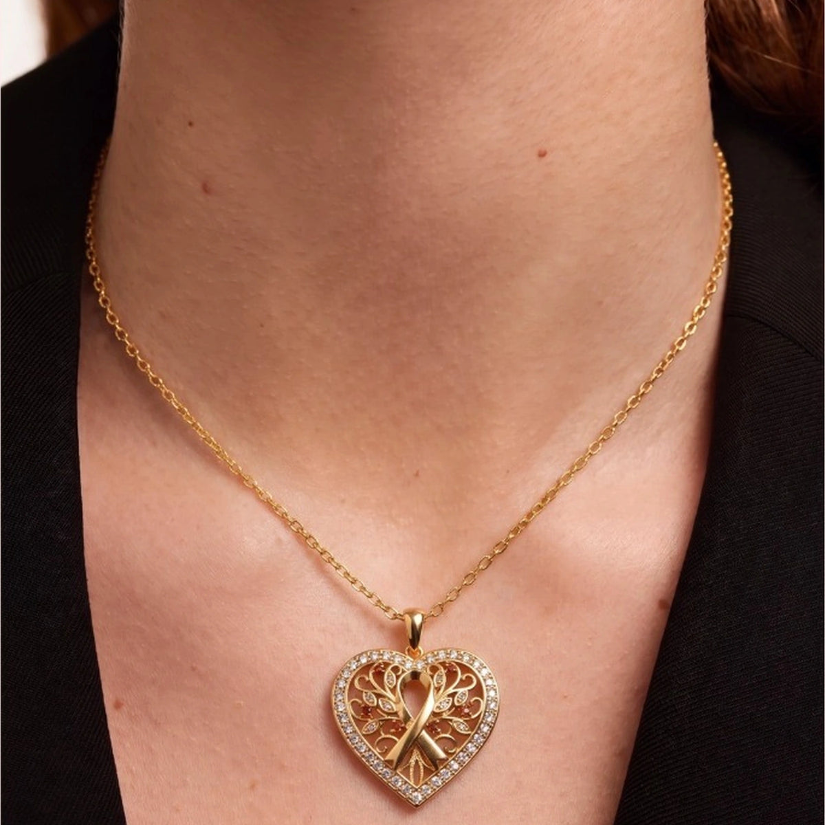 Mother's Heart Necklace image 5 model