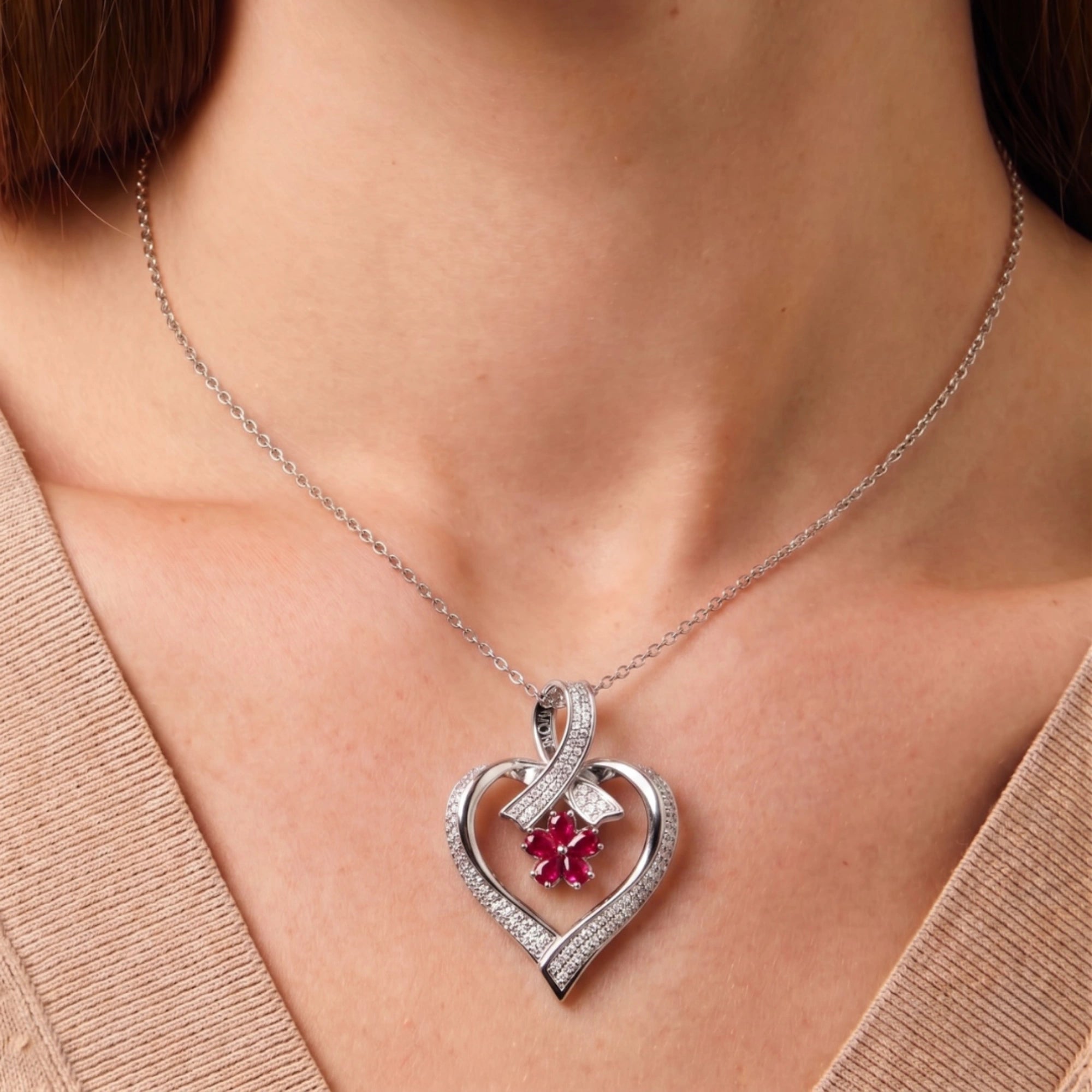 Heart Flower Pendant