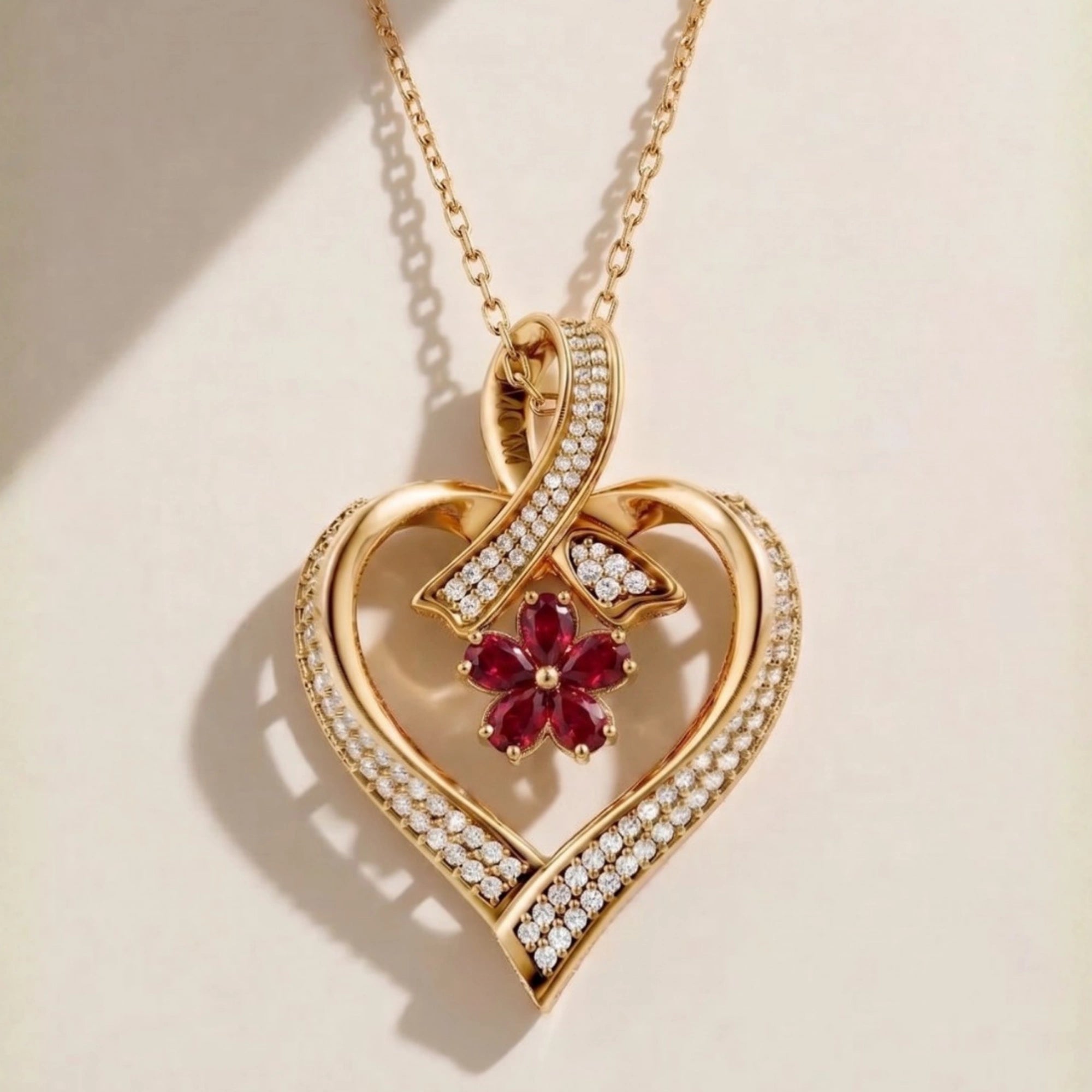 Heart Flower Pendant