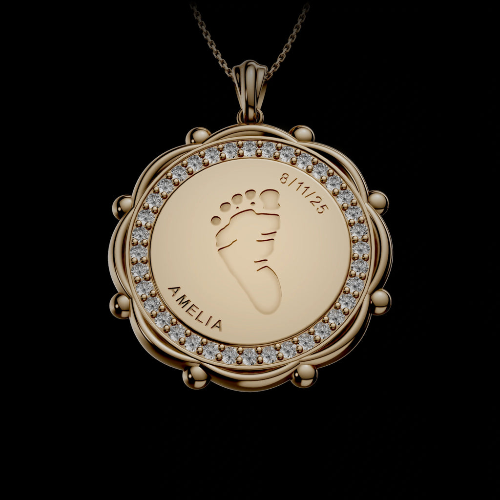 Personalised Baby Footprint Pendant