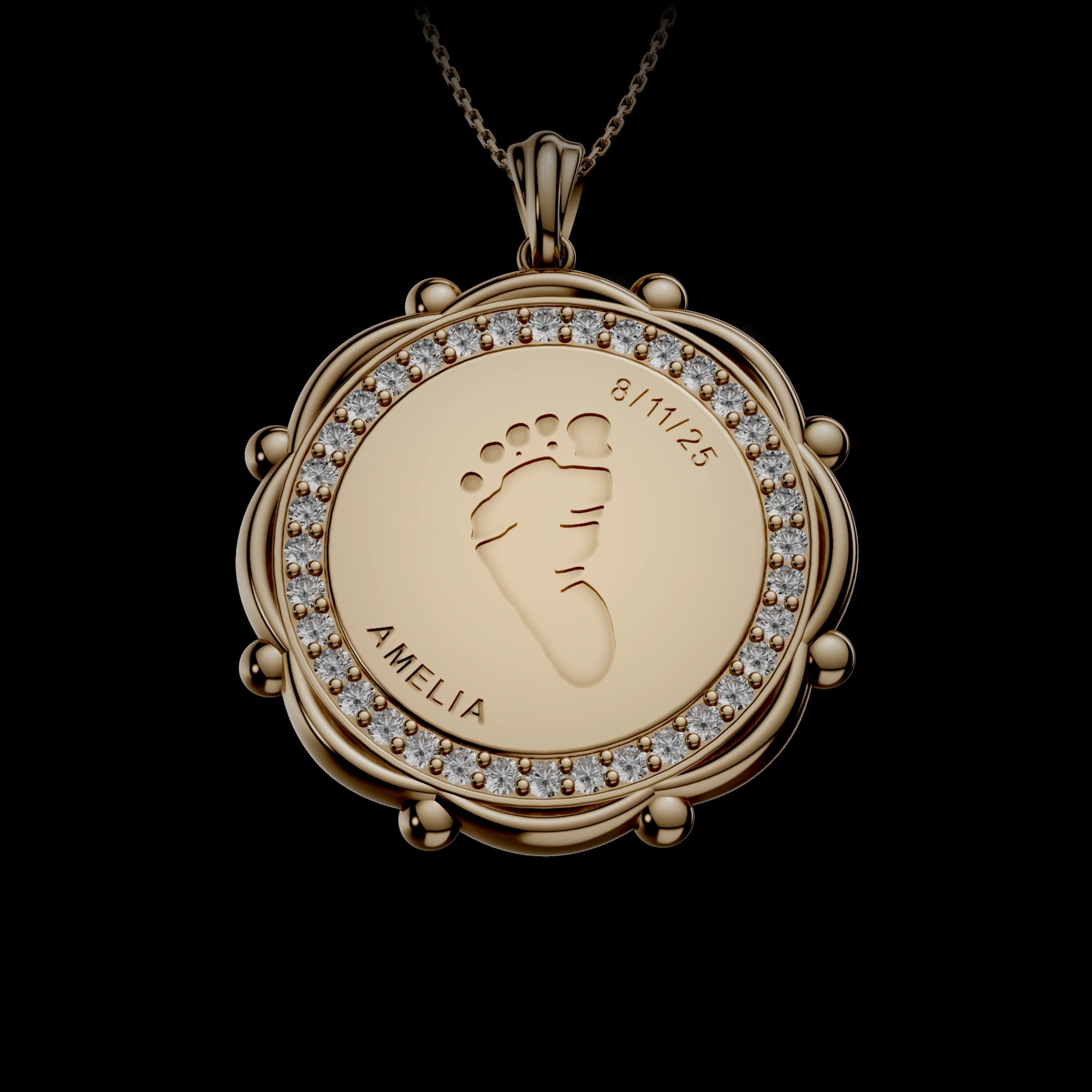 Personalised Baby Footprint Pendant