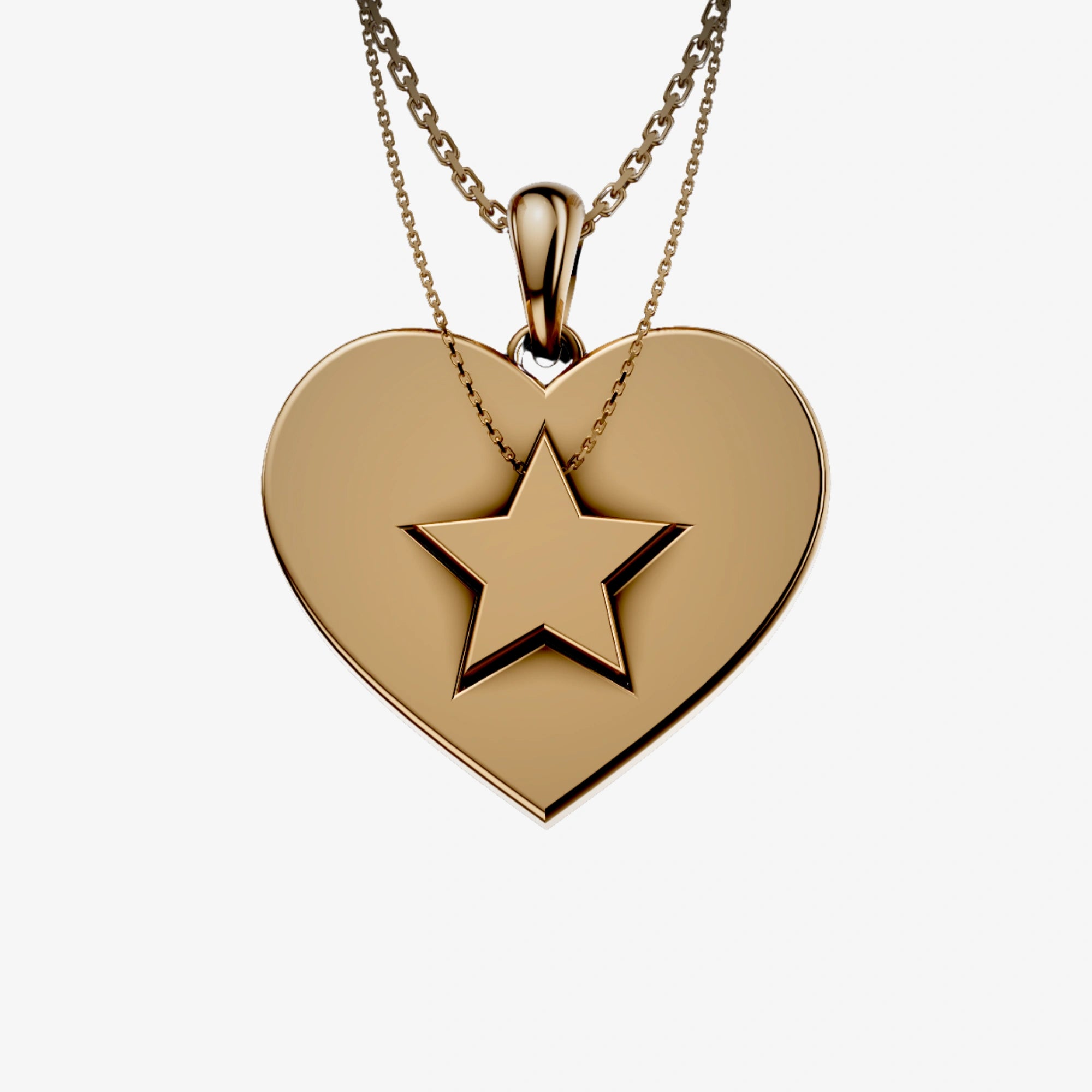 Starry Golden Heart Pendant Set