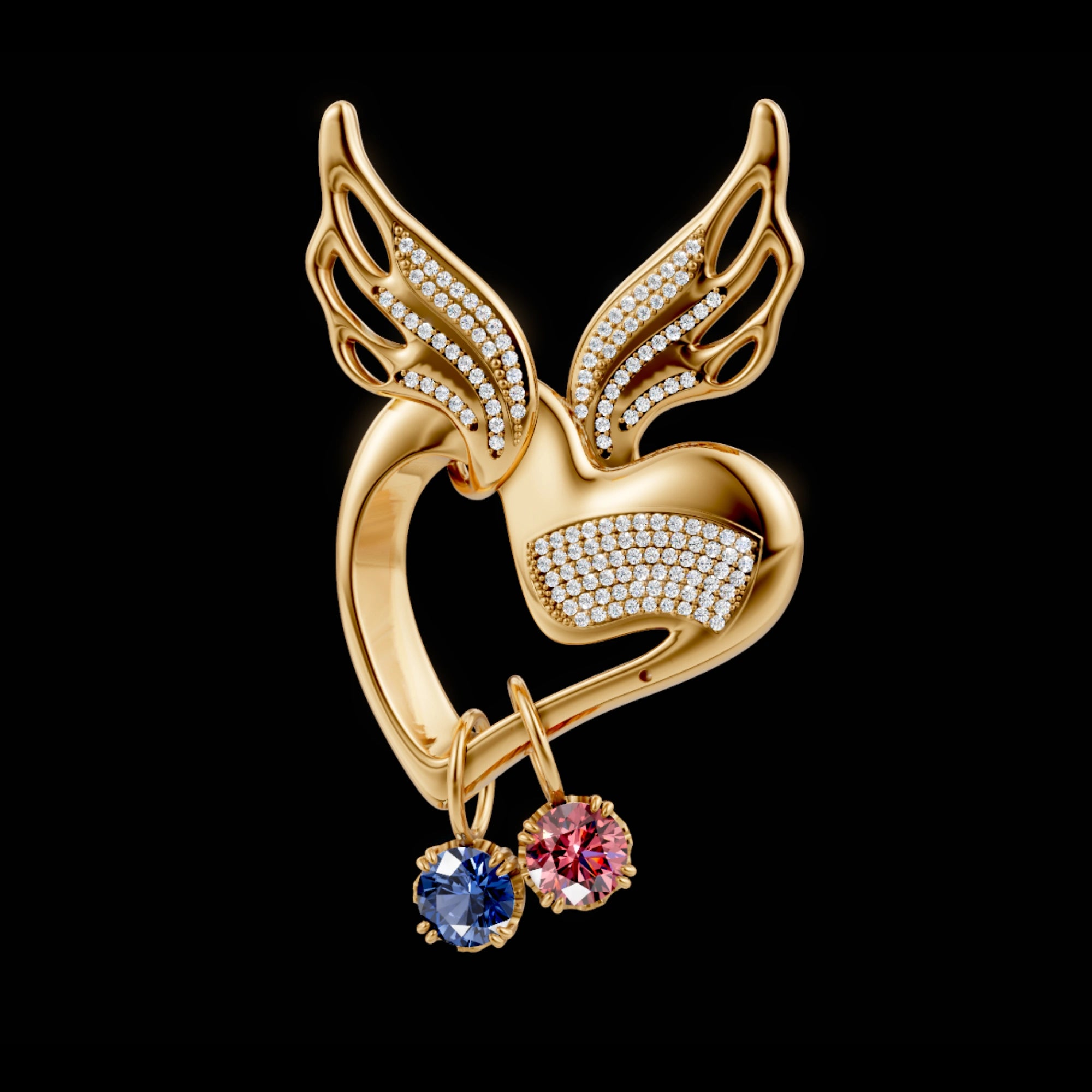 Angel's Heart Birthstones Pendant Set