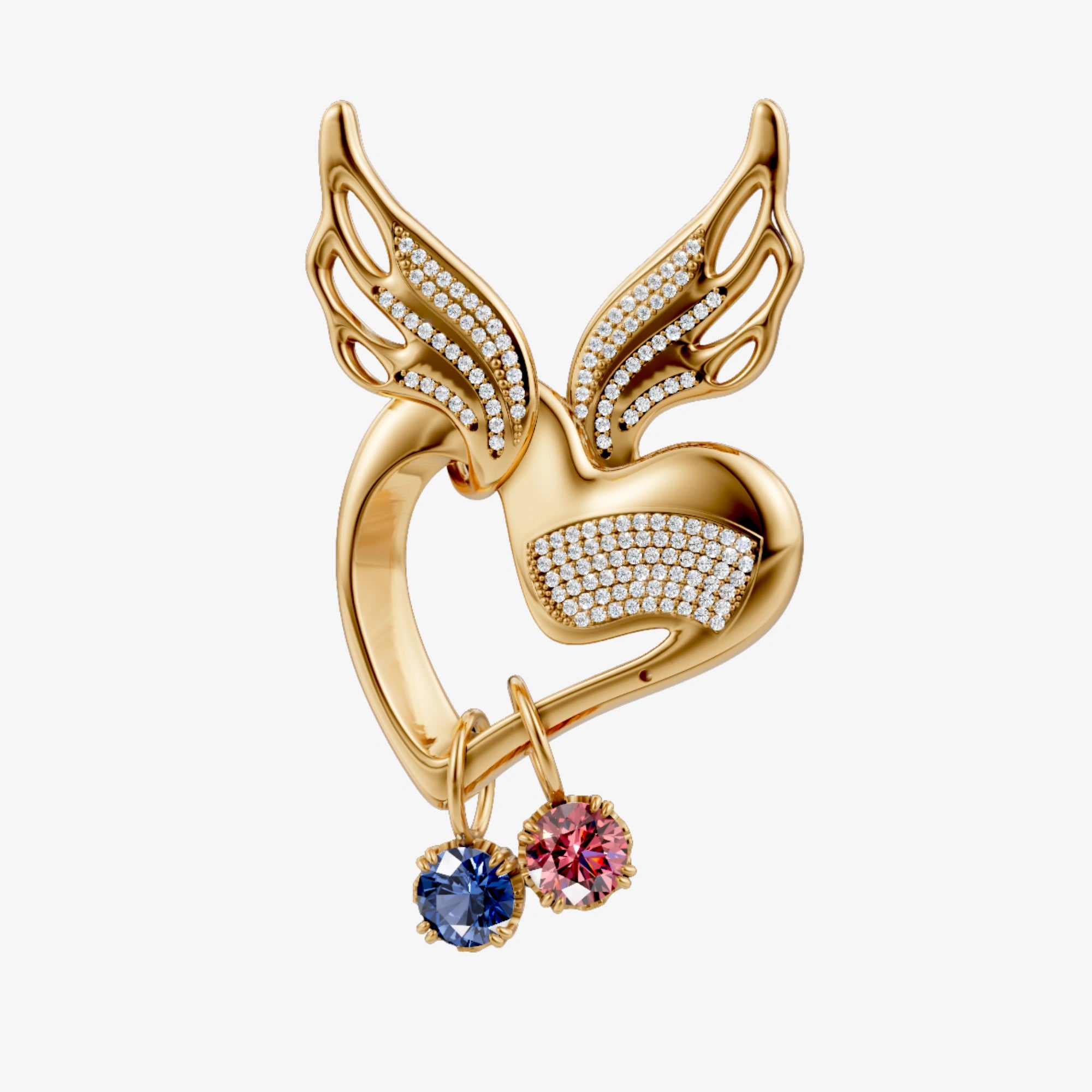 Angel's Heart Birthstones Pendant Set