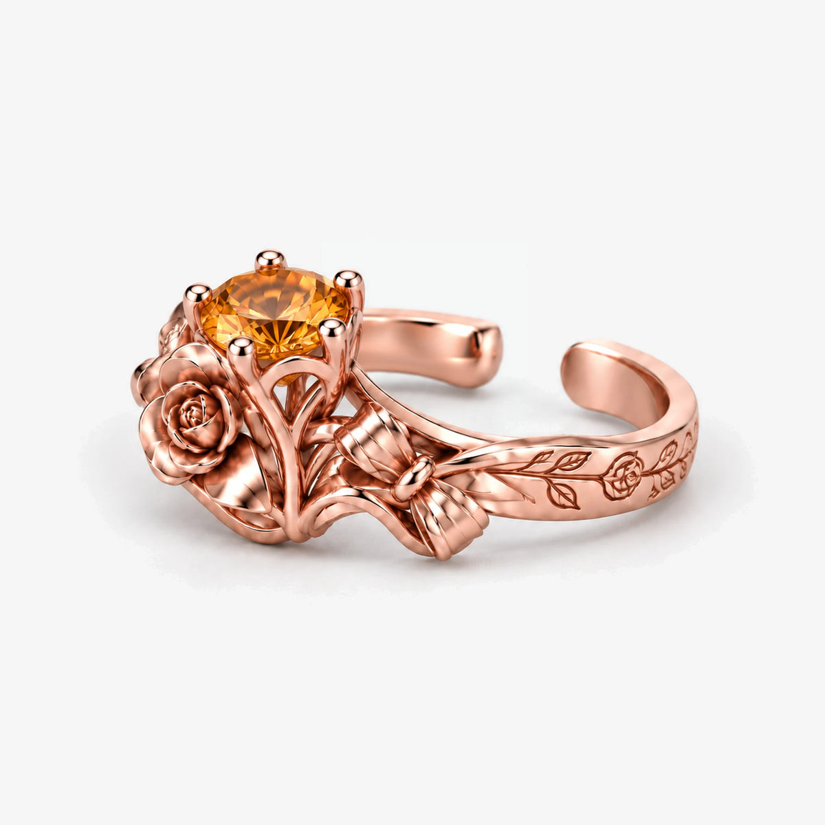 Navia Ring in rose gold, angled view