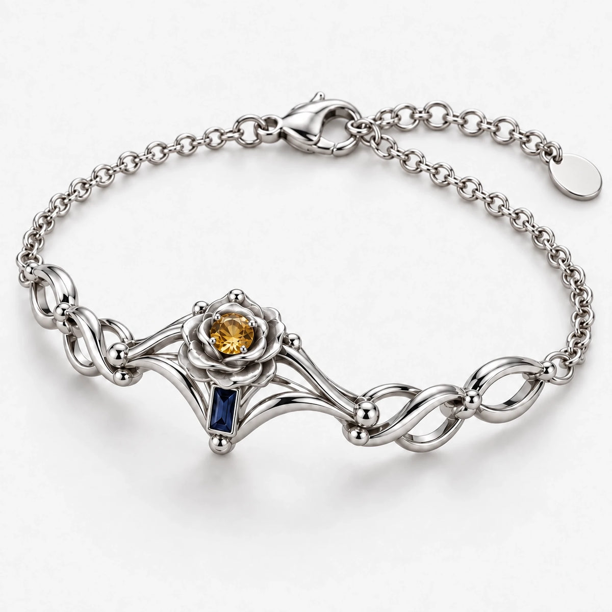Navia Bracelet in silver, three-quarter view