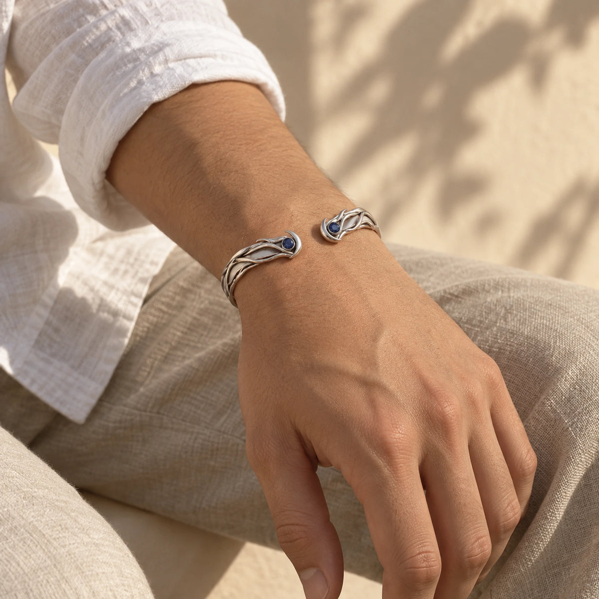 Neuvillette Bracelet in silver, worn