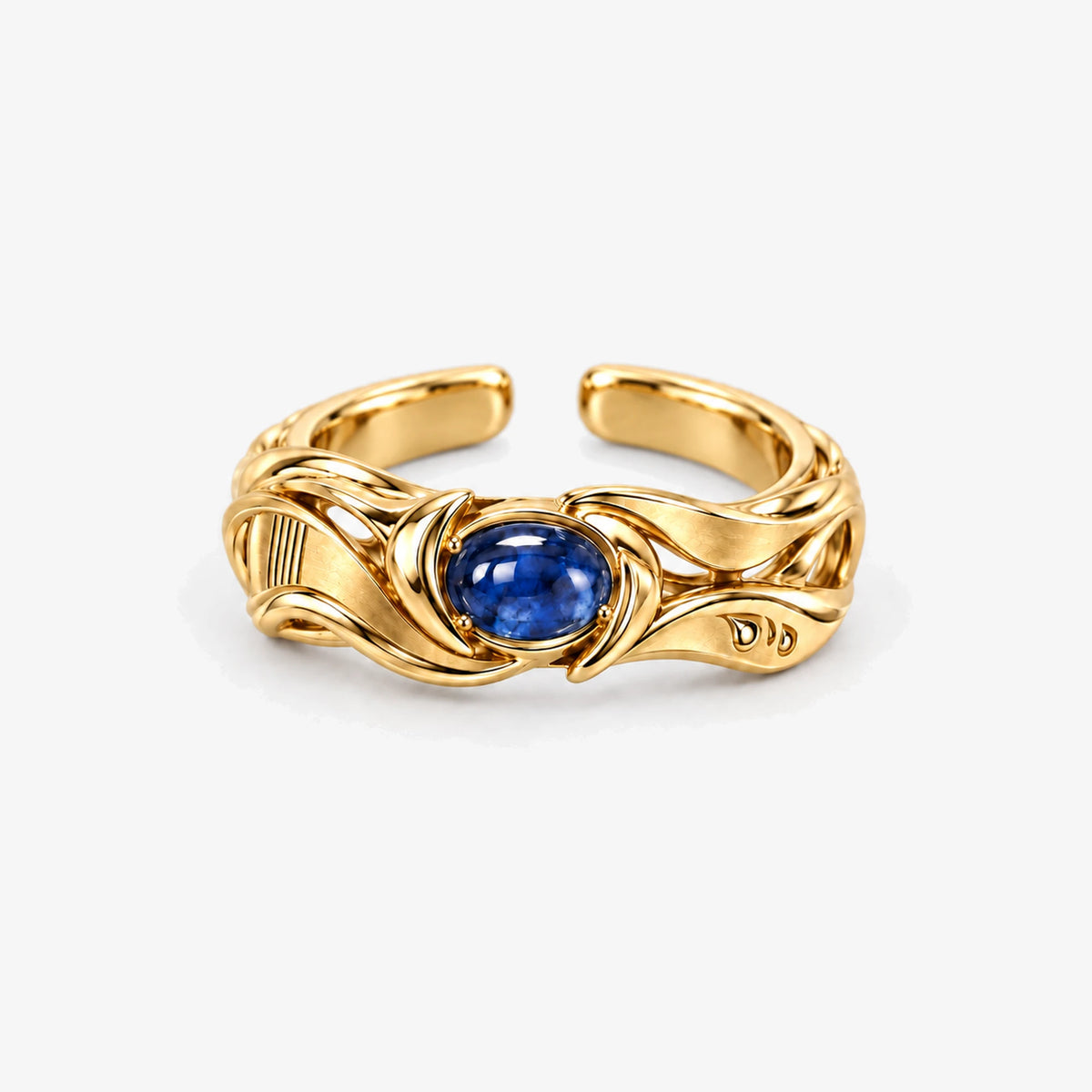 Neuvillette Ring in gold, open adjustable band, side view