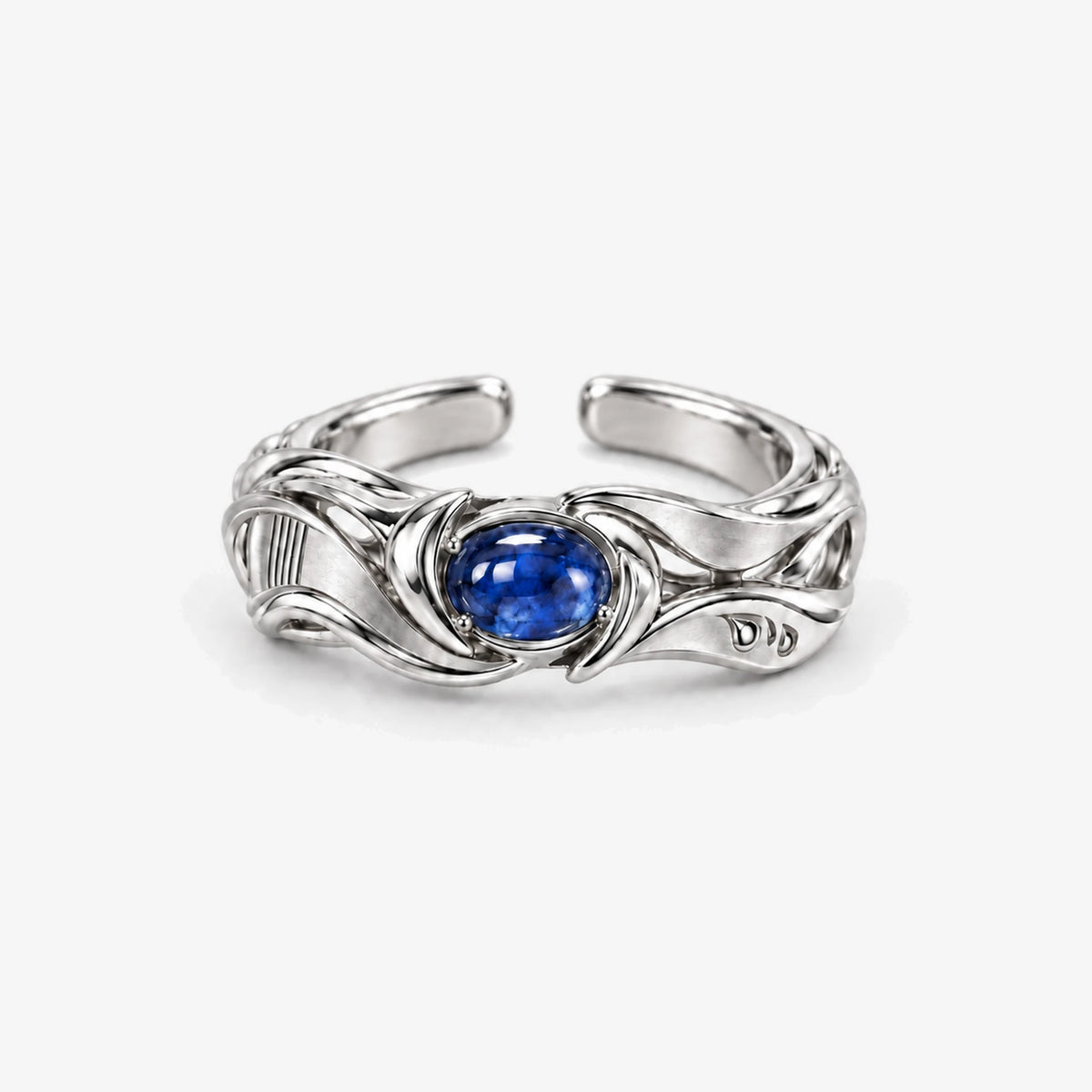 Neuvillette Ring in silver, open adjustable band, side view
