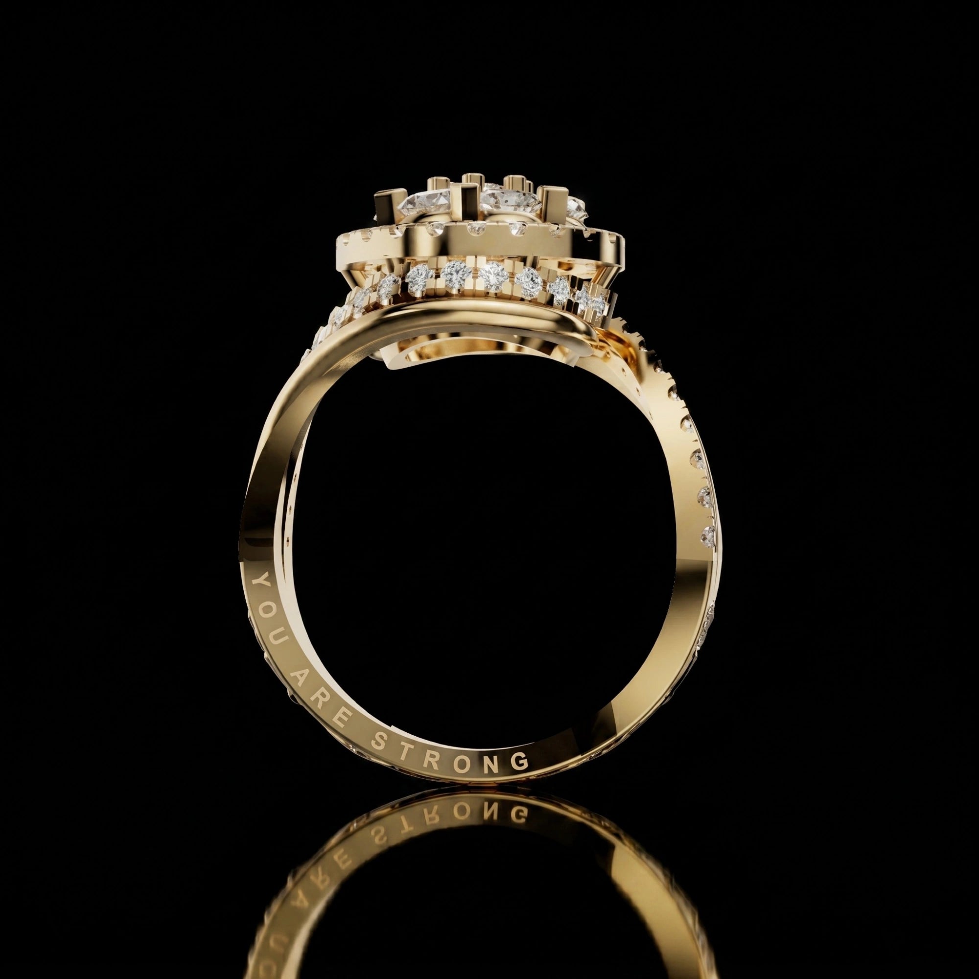 "You are Strong" Flower Ring