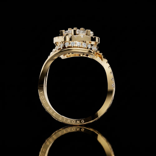 "You are Strong" Flower Ring