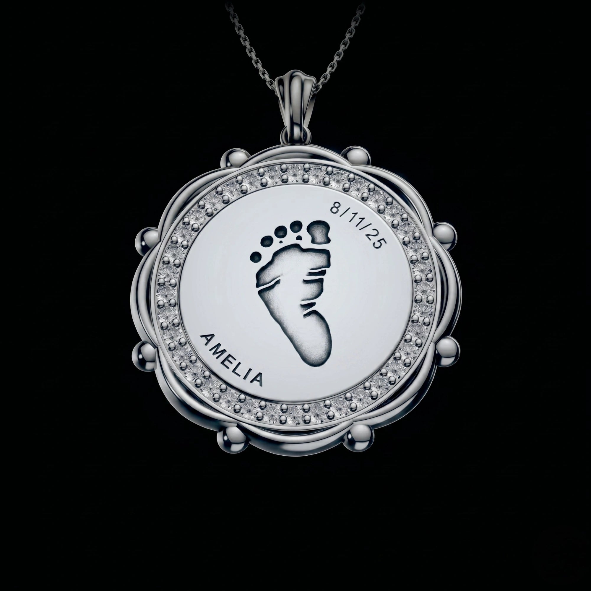 Personalised Baby Footprint Pendant