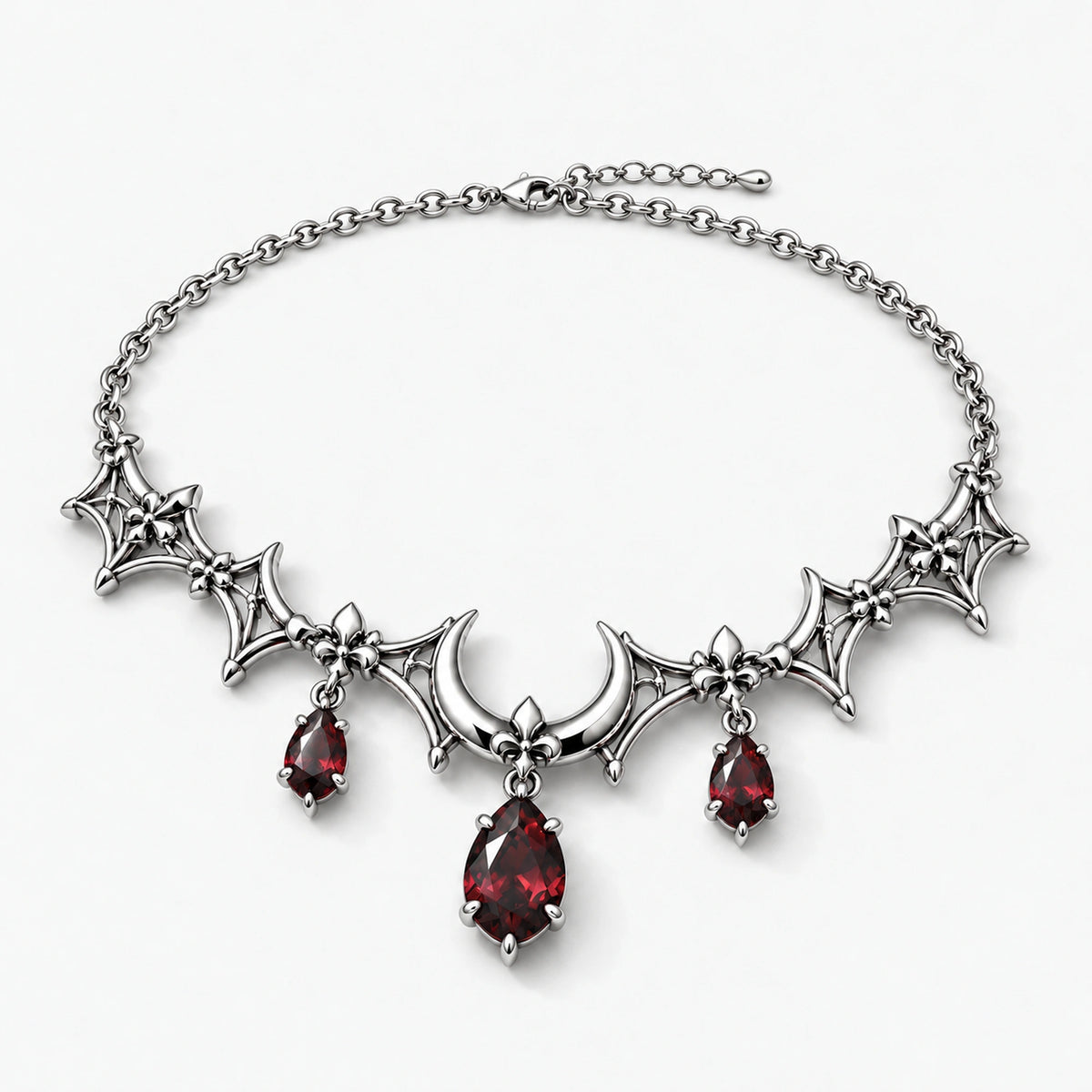 Nocturne Choker in Silver, three-quarter view