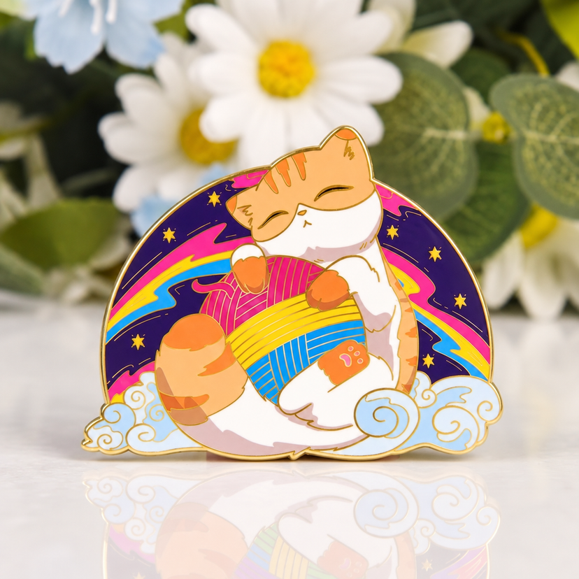 Pansexual Pride Cat Enamel Pin