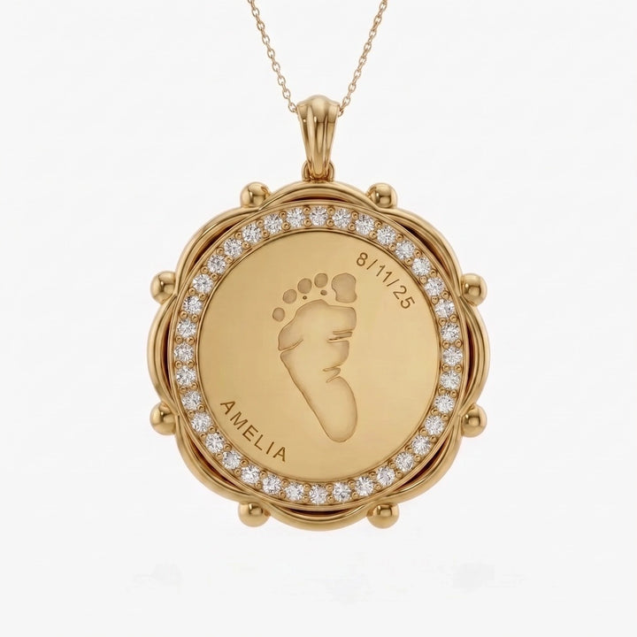 Personalised Baby Footprint Pendant