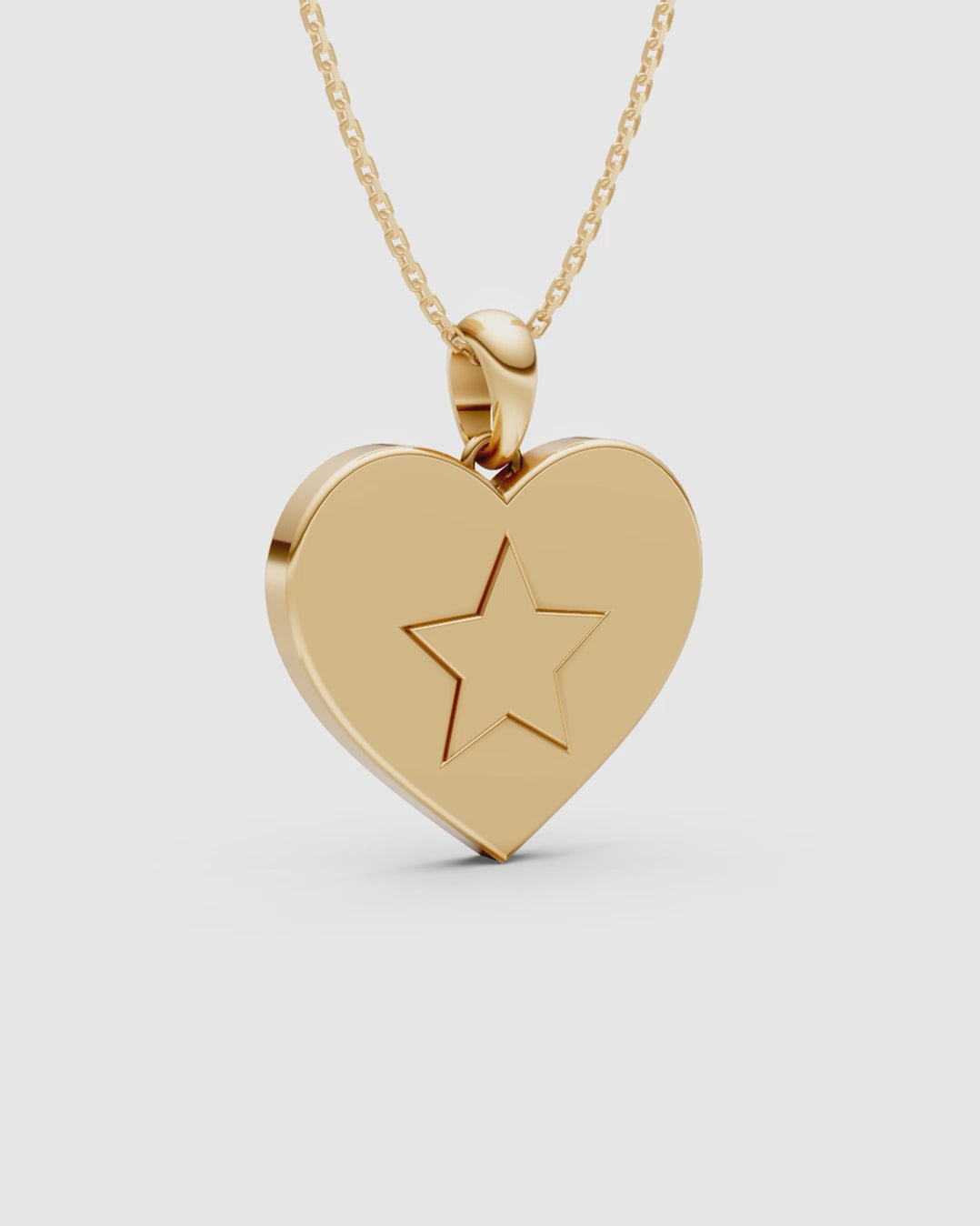 Starry Golden Heart Pendant Set