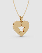 Starry Golden Heart Pendant Set