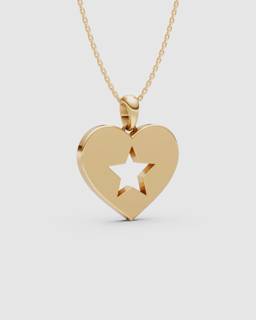 Starry Golden Heart Pendant Set
