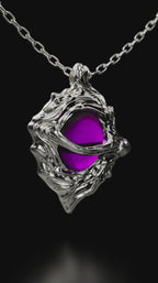 Hollow Purple Locket Necklace