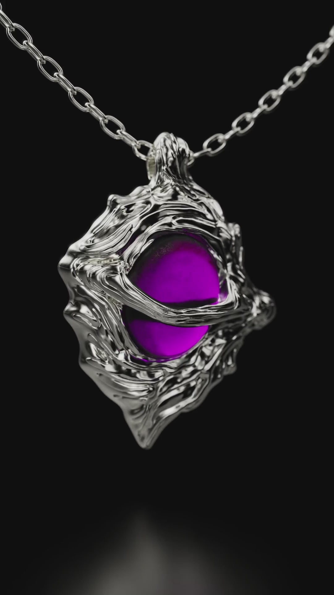 Hollow Purple Locket Necklace