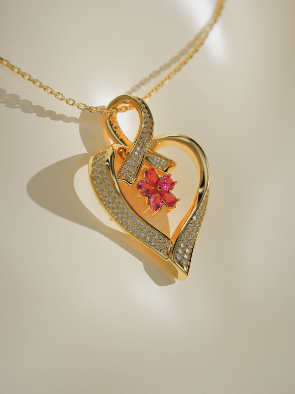 Heart Flower Pendant