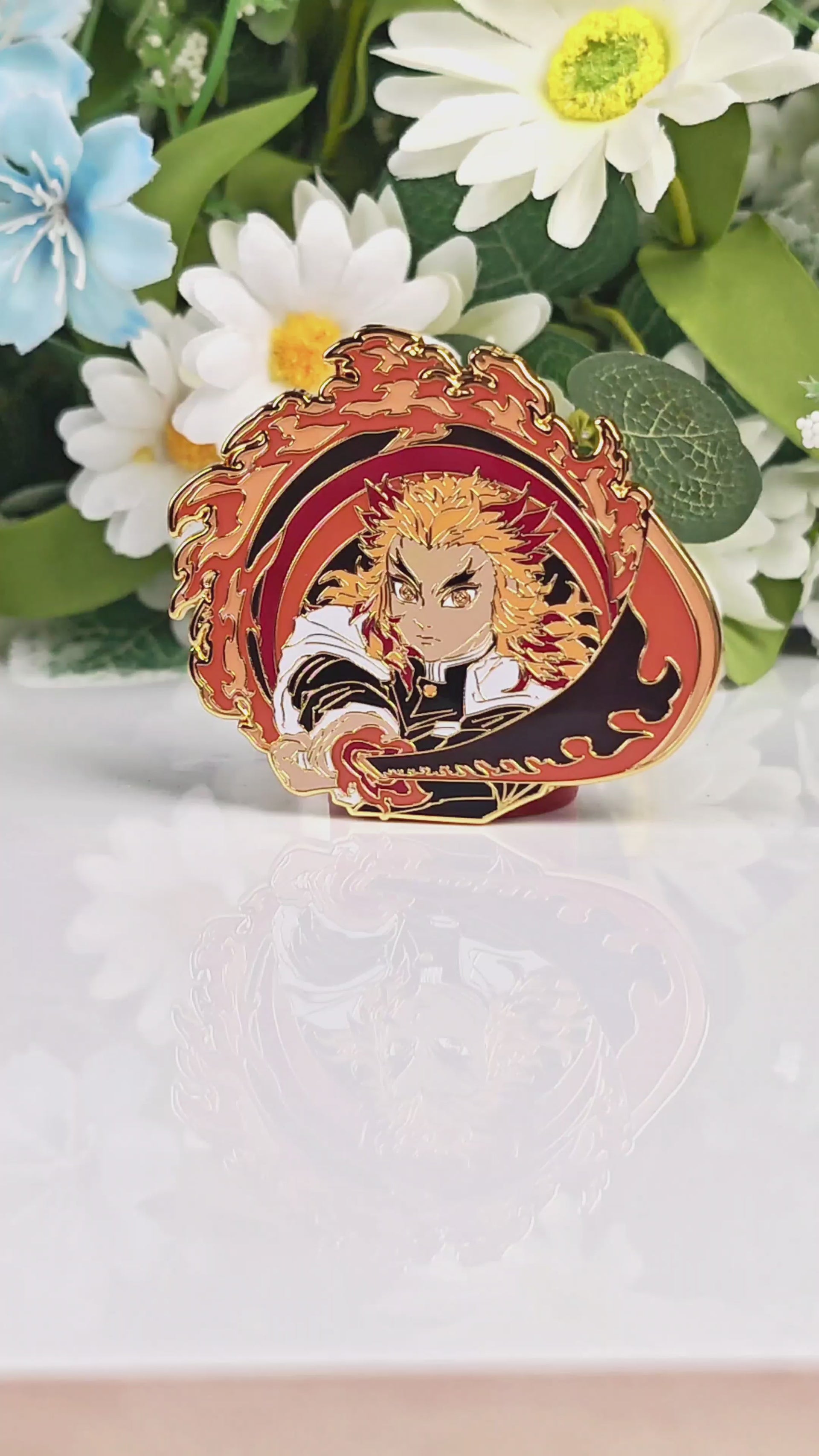 Flame Hashira Glow-in-Dark Enamel Pin
