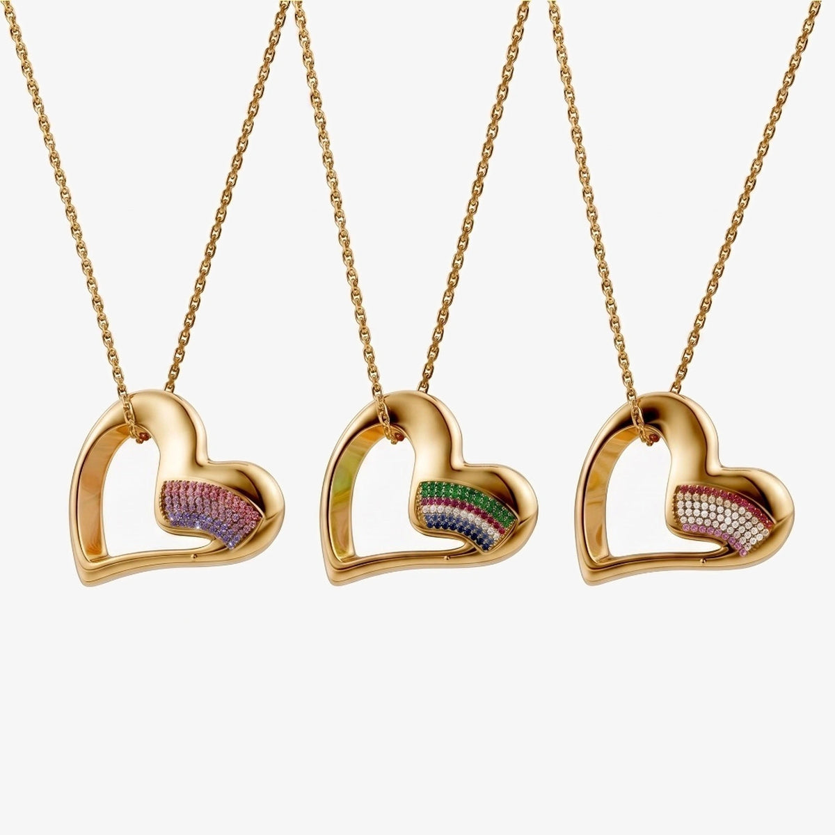 Pride Heart Pendant in gold