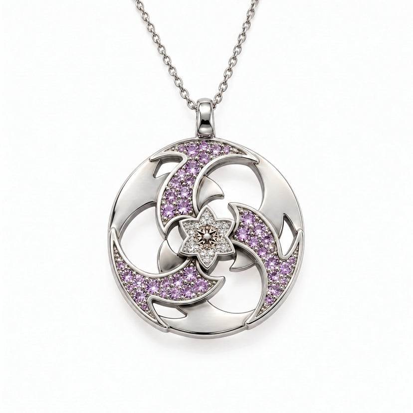 Raiden Shogun Necklace silver front