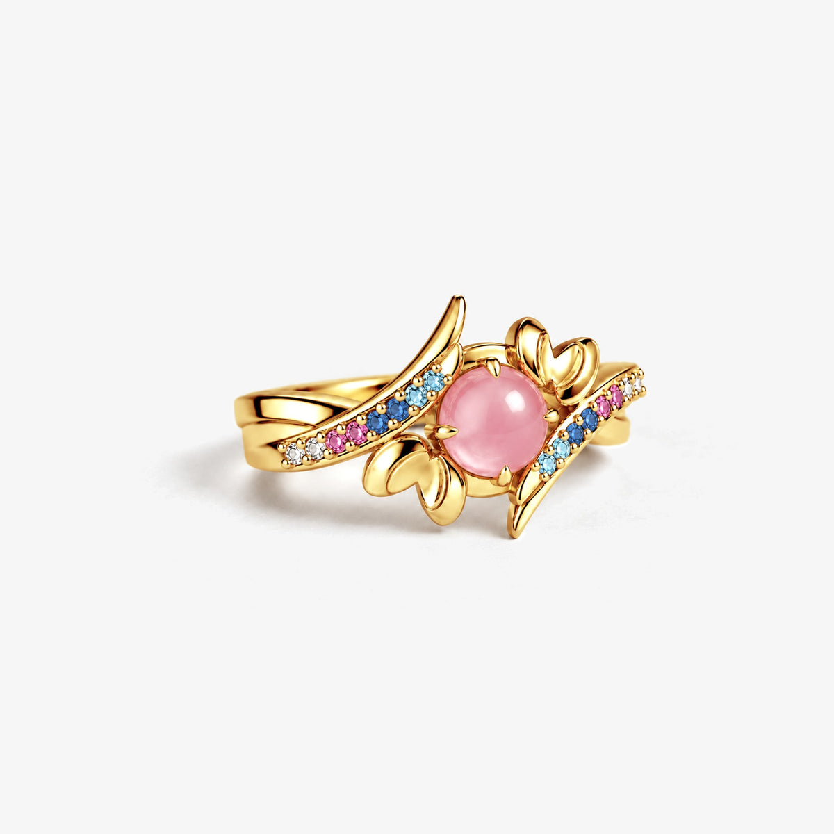Ribbon Path Ring in gold, front view