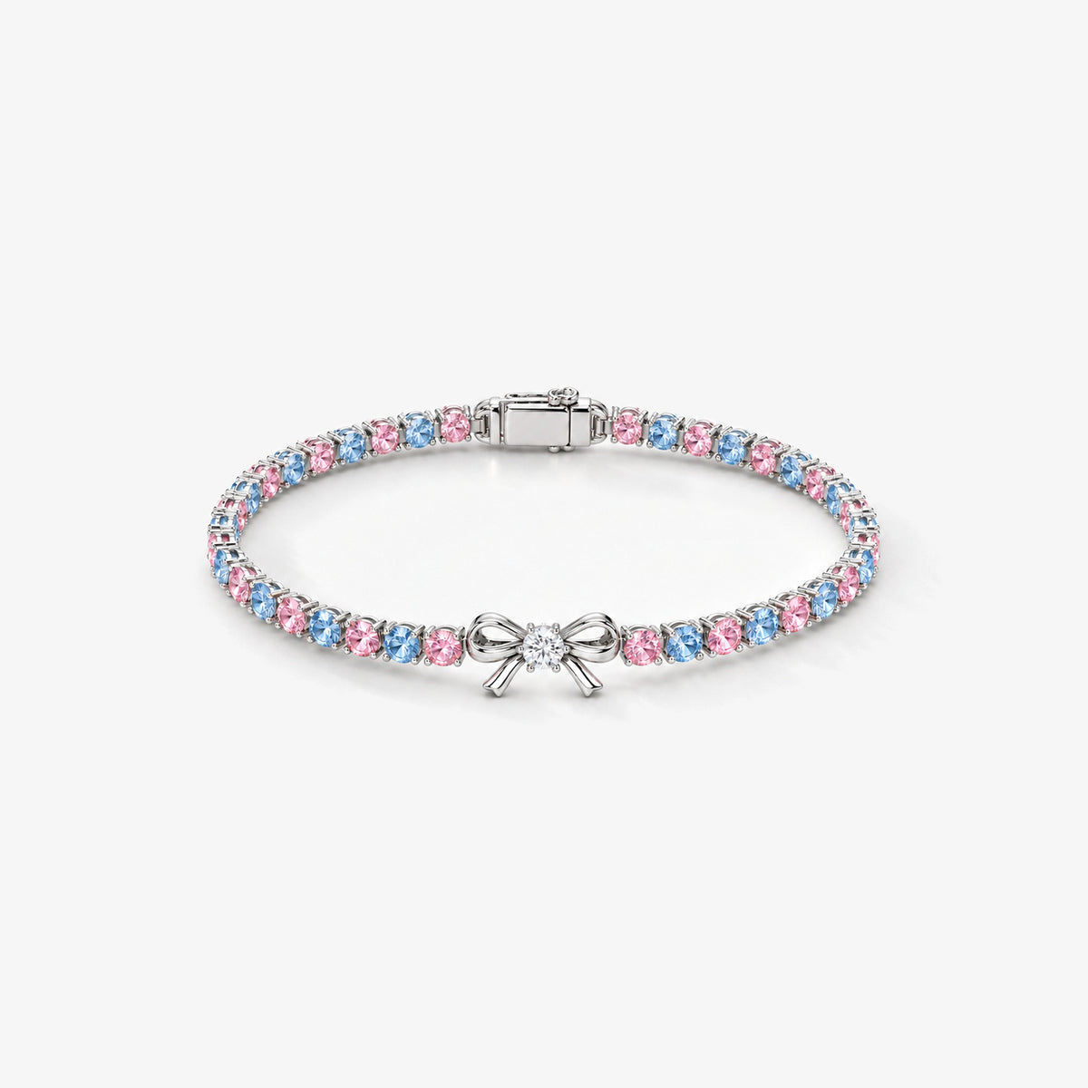 Ribbon Path Bracelet in silver, front view