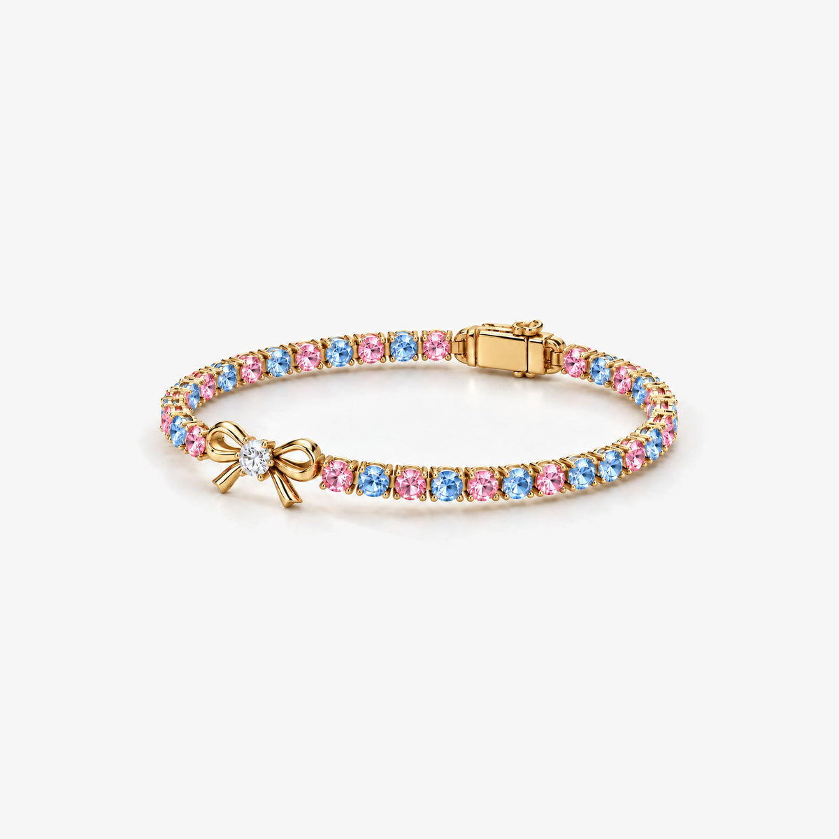 Ribbon Path Bracelet in gold, left side view