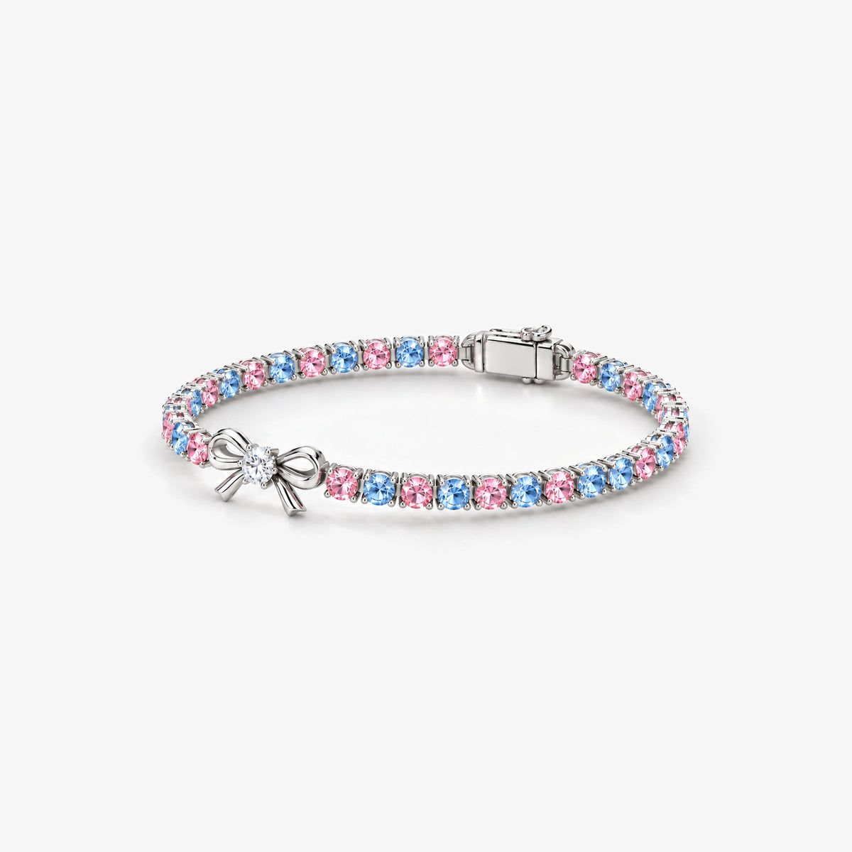 Ribbon Path Bracelet in silver, left side view