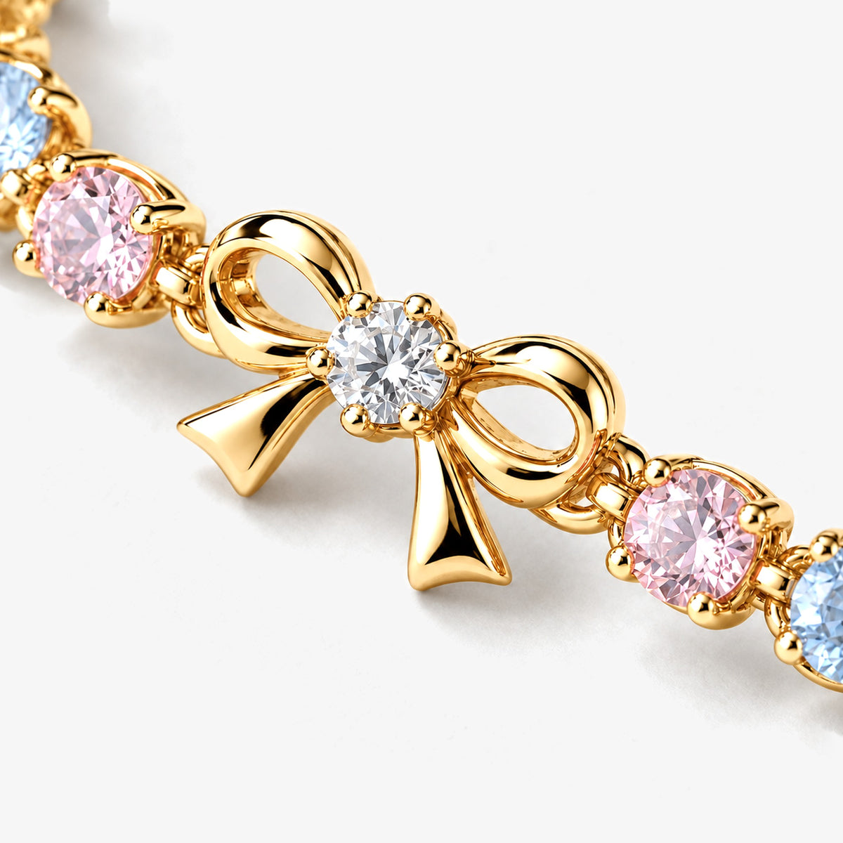 Ribbon Path Bracelet in gold, close-up