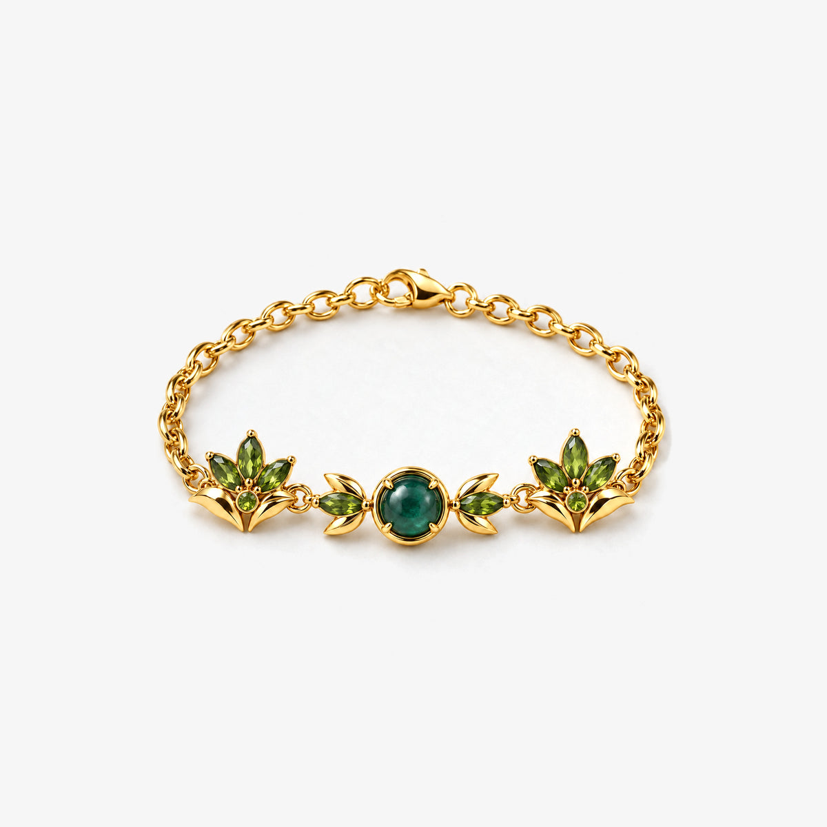 Seed Bloom Bracelet in gold, front view