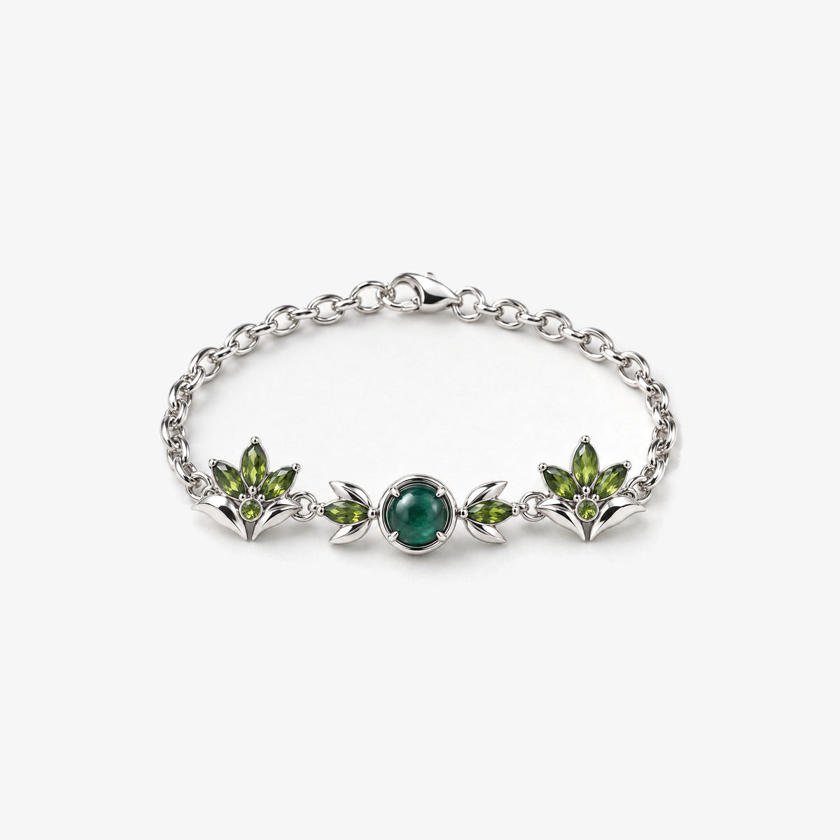 Seed Bloom Bracelet in silver, front view