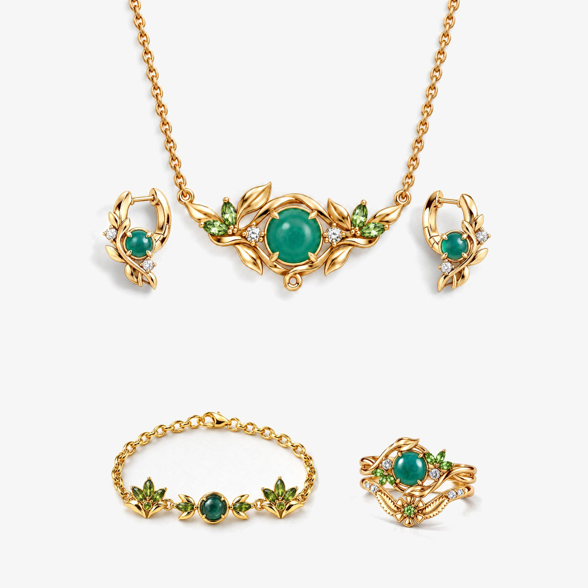 Seed Bloom Full Collection in gold, front view
