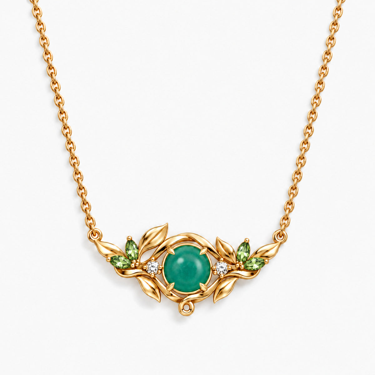Seed Bloom Necklace in gold, front view