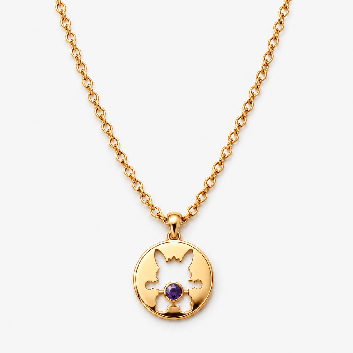 Grin Shade Necklace in gold, front view