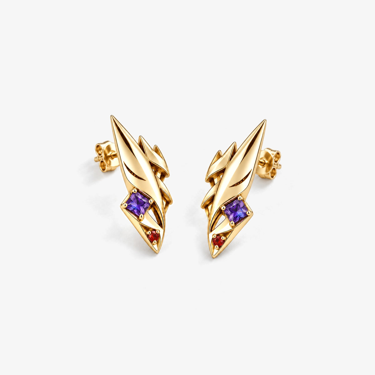 Grin Shade Studs in gold, front view