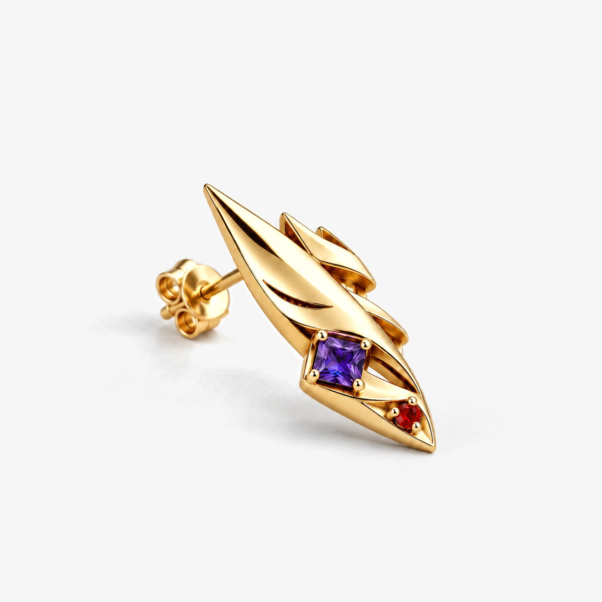 Grin Shade Studs in gold, side view