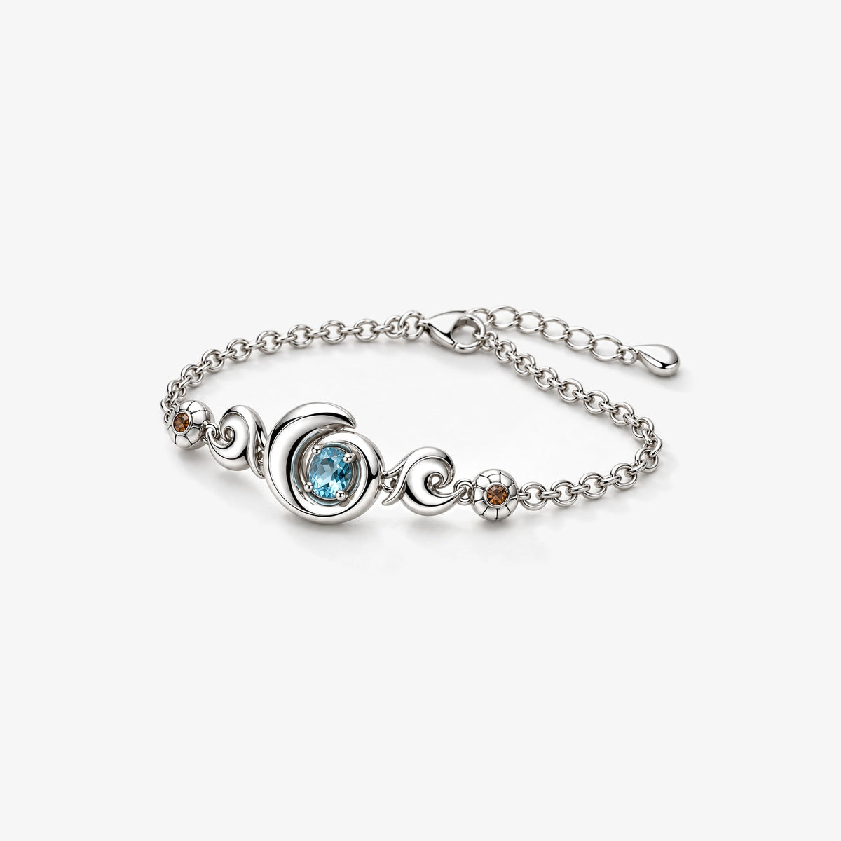 Bubble Shell Bracelet in silver, left side view