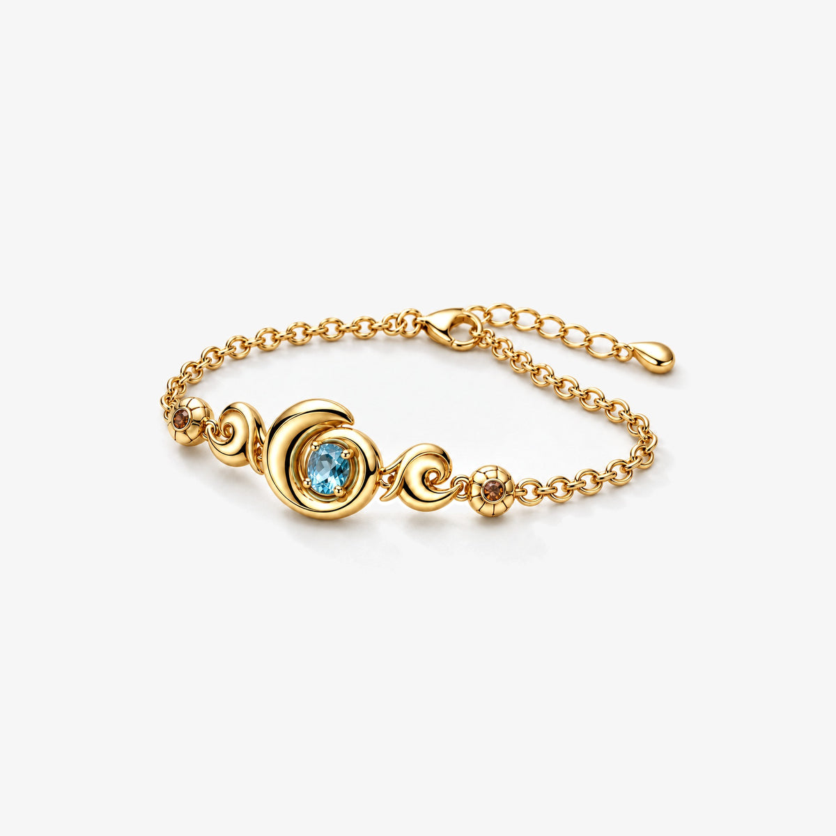 Bubble Shell Bracelet in gold, left side view